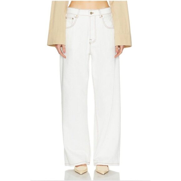 JACQUEMUS Le De Nimes Large Jeans Off White & Tabac